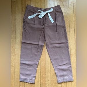 Wilfred Linen Blend Tie Cropped Pant Size 4